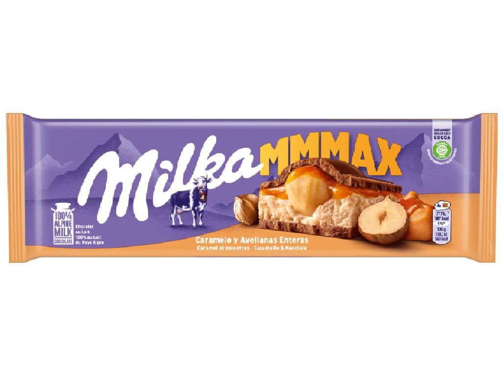 Milka Milk Chocolate Cramel with Toffee Whole Hazelnuts Bar 300g