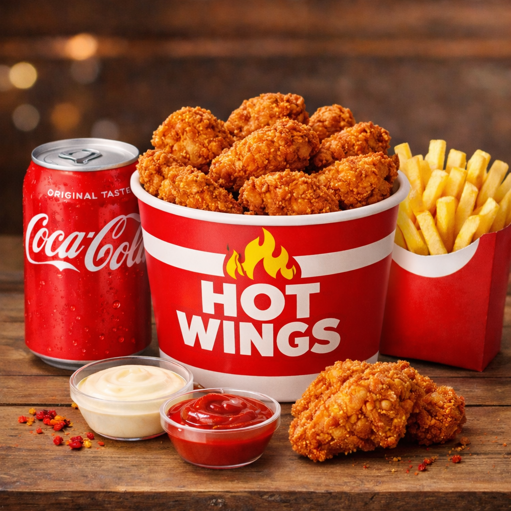 Chicken Hot Wings (10 pcs+coca cola+french fries)